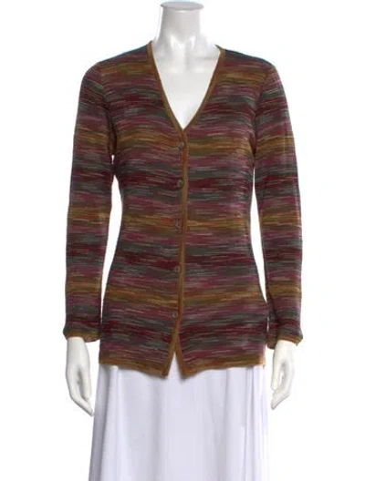 Pre-owned Missoni Striped V-neck Sweater In Neutrals