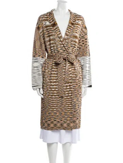 Pre-owned Missoni Striped V-neck Sweater In Orange