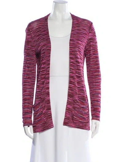 Pre-owned Missoni Striped V-neck Sweater In Pink