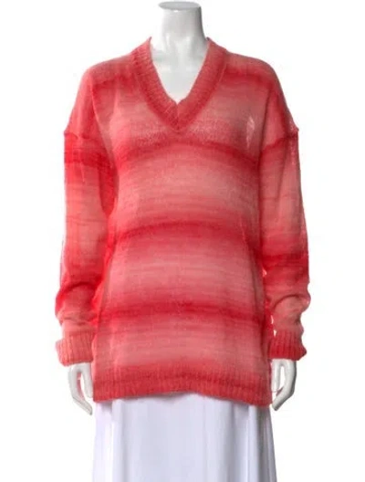 Pre-owned Missoni Striped V-neck Sweater In Pink