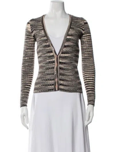 Pre-owned Missoni Striped V-neck Sweater In Pink