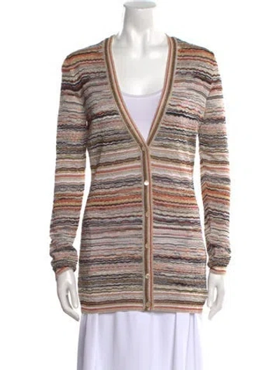 Pre-owned Missoni Striped V-neck Sweater W/ Tags
