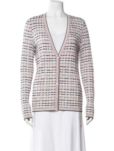 Pre-owned Missoni Striped V-neck Sweater In White