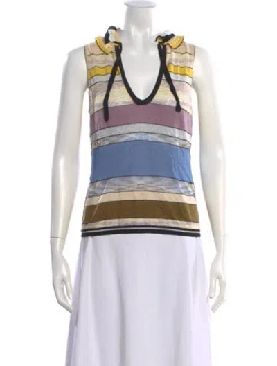 Pre-owned Missoni Striped V-neck Top In Multi