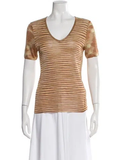 Pre-owned Missoni Striped V-neck T-shirt In Multi