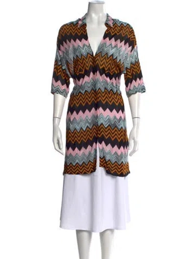 Pre-owned Missoni Striped V-neck Tunic In Black