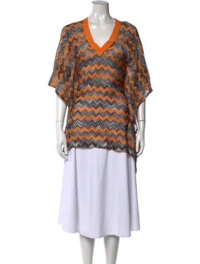 Pre-owned Missoni Striped V-neck Tunic In Multi