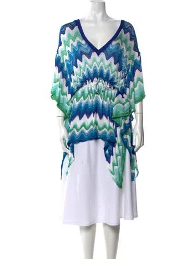 Pre-owned Missoni Striped V-neck Tunic In White