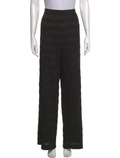 Pre-owned Missoni Striped Wide Leg Pants In Black