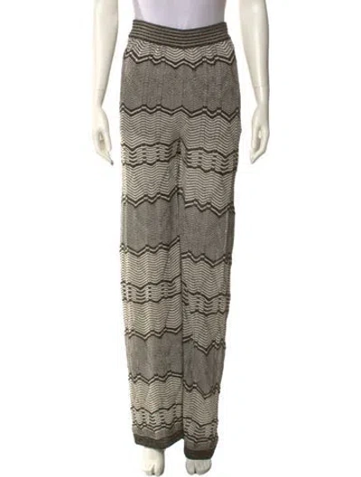 Pre-owned Missoni Striped Wide Leg Pants In Black