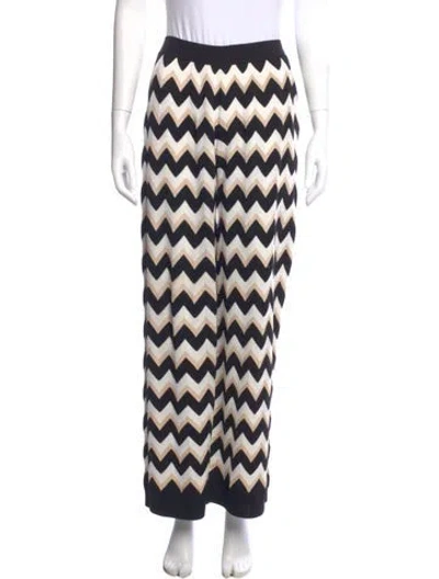 Pre-owned Missoni Striped Wide Leg Pants In Black