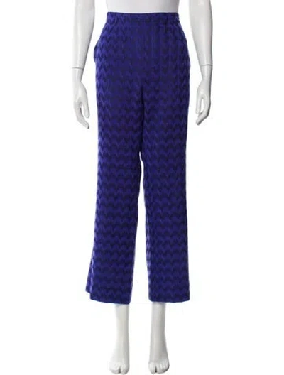 Pre-owned Missoni Striped Wide Leg Pants In Blue