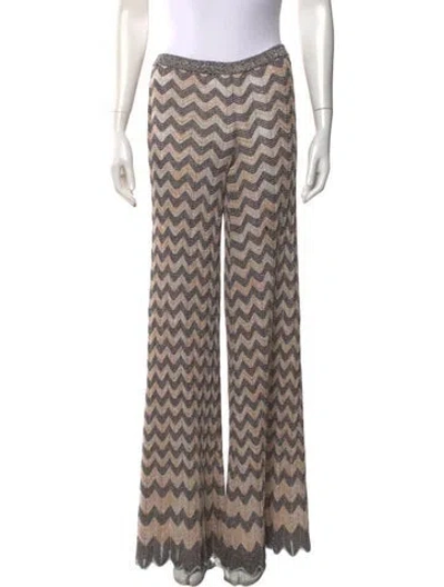 Pre-owned Missoni Striped Wide Leg Pants In Brown