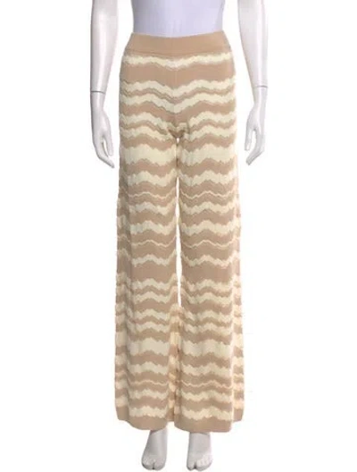 Pre-owned Missoni Striped Wide Leg Pants In Neutrals