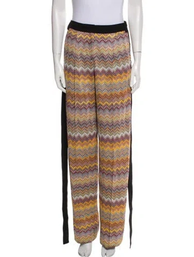 Pre-owned Missoni Striped Wide Leg Pants In Orange