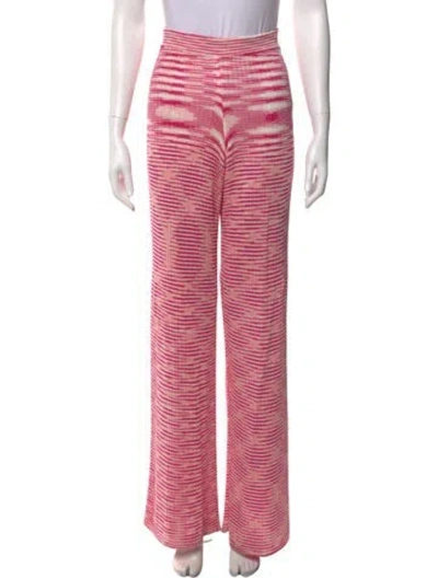Pre-owned Missoni Striped Wide Leg Pants In Pink