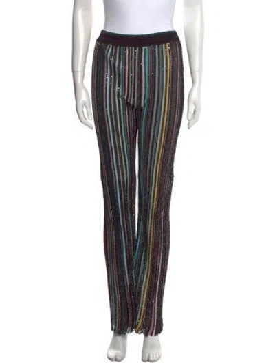 Pre-owned Missoni Striped Wide Leg Pants W/ Tags In Black