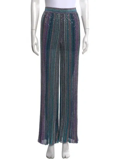 Pre-owned Missoni Striped Wide Leg Pants W/ Tags In Blue