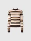Missoni Striped Wool And Viscose Crewneck Pullover In Multicoloured