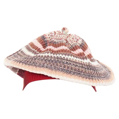 Missoni Striped Wool Blend Knitted Beret Hat In Gray