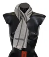 Missoni Multicolor Wool Stripe Fringe Scarf Unisex In Gray