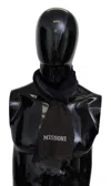 Missoni Gray Wool Unisex Neck Wrap Shawl Fringes Logo Scarf In Multi