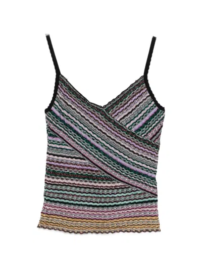 Missoni Striped Wrap Tank Top In Multi