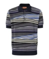 Missoni Striped Zig-zag Polo Shirt In Blue