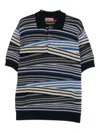 Missoni Short Sleeve Polo With Buttons And Striped Zigzag Pattern In Multi