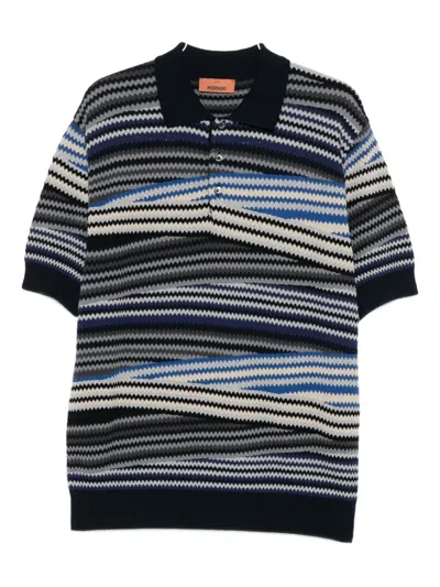 MISSONI STRIPED ZIG-ZAG POLO SHIRT