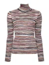 Missoni Rollkragenpullover Aus Rippstrick In Space-dye-optik In Nude & Neutrals