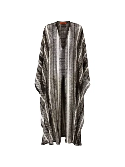 Missoni Striped-knit Kaftan In Gray