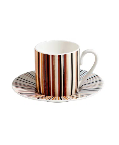 Missoni Stripes Coffee Cup & Saucer, Set Of 2 In Multi