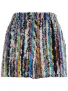 Missoni Multicolor Embroidered Wool Shorts In Black
