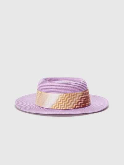 Missoni Straw Hat With Zigzag-patterned Band