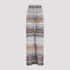 Missoni Sequin-embellished Striped Metallic Crochet-knit Wide-leg Pants In Multi