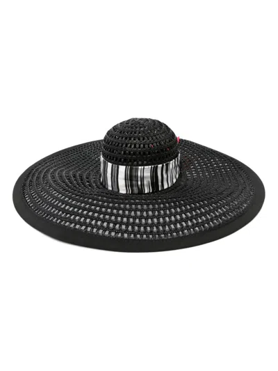Missoni Stylish Women's Sun Hat With Interwoven Scarf Detailing And Internal Logo Patch In Multicolour