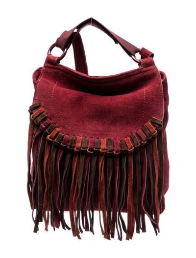 Pre-owned Missoni Suede Backpack In Burgundy