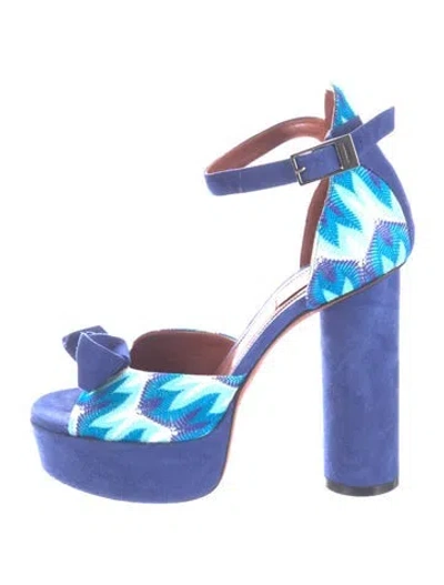 Pre-owned Missoni Suede Patterned Pumps In Blue