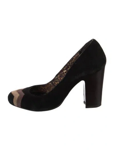 Pre-owned Missoni Suede Striped Pumps In Black