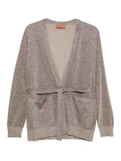 Missoni Viscose V-neck Cardigan In Brown