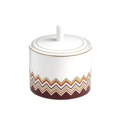 Missoni Sugar Pot Iconic Diam. 3.3 In, H 3.5 In In White