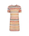 Missoni Short-sleeved Mini Dress With Lamé Zigzag Greek Key In Multicolour