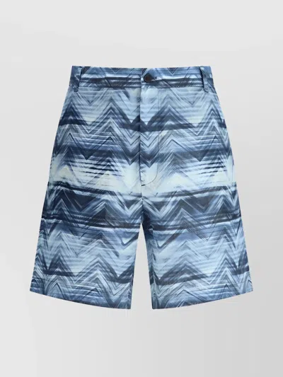 Missoni Zigzag Pattern Shorts In Blue