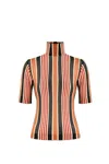 Missoni Turtleneck Striped Short-sleeve Sweater