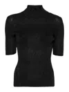 Missoni Glitter Effect Short Sleeve Turtleneck In Black