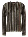 Missoni Knit Shirt Embroidered Striped Pattern In Brown