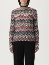 Missoni Chevron Pattern Turtleneck Fitted Sweater In Blue