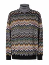 Missoni Oversized High-neck Sweater With Chevron Pattern In Multi