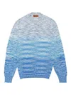 Missoni Ribbed Crew Neck Sweaters With Gradient Design In Multicolour